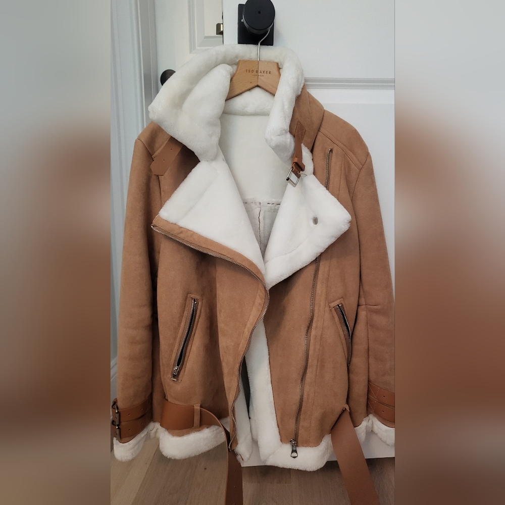 Suede fleece lined Moto Jacket